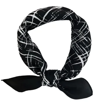 

New 2020 Hijab Winter Brand 100% Mulberry Silk Small Square Scarf Female Personality Scarves Professional Bandana Foulard