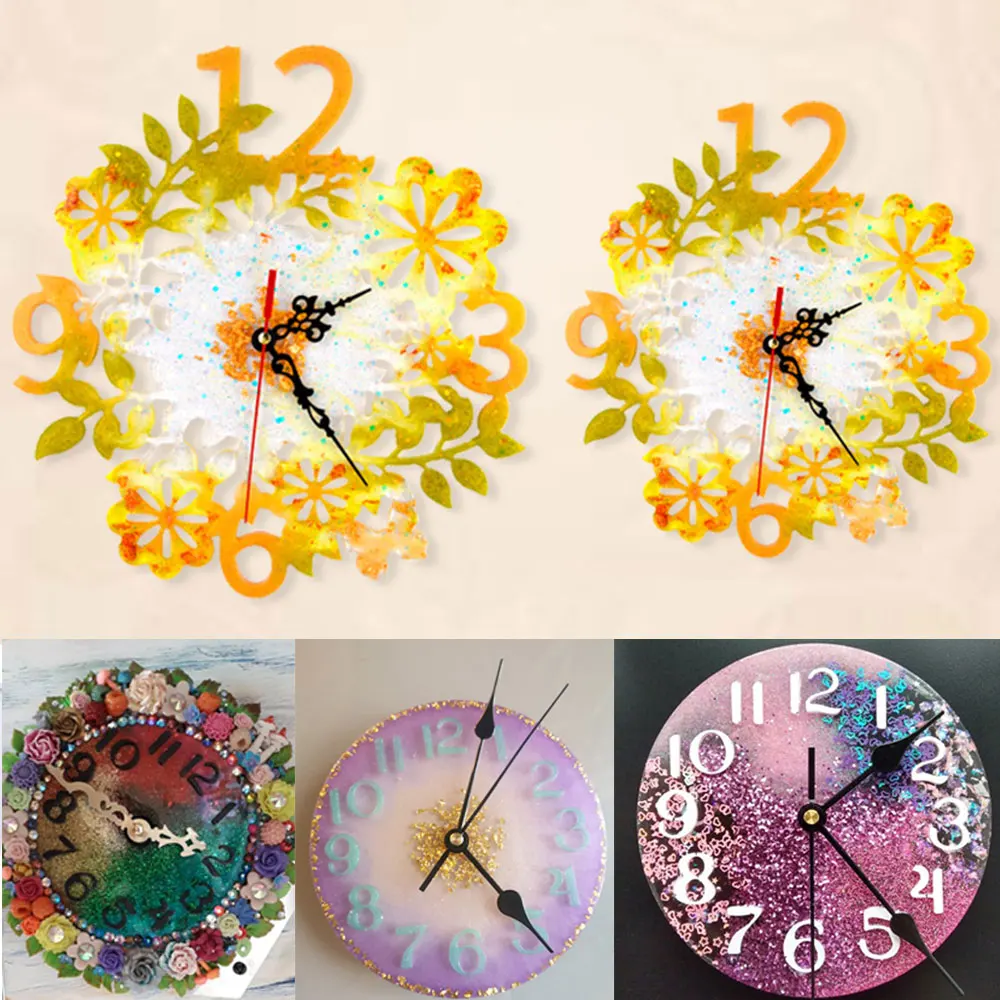 Clock Dial Silicone Mould for DIY Crystal UV Epoxy Resin Clock Mold Small  And Big Size Clock Casting Molds Handicraft Home Decor