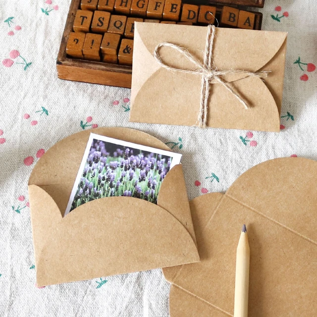 Enveloppes en papier vierges rétro colorées, mini enveloppes carrées,  invitation de fête de mariage, cartes de