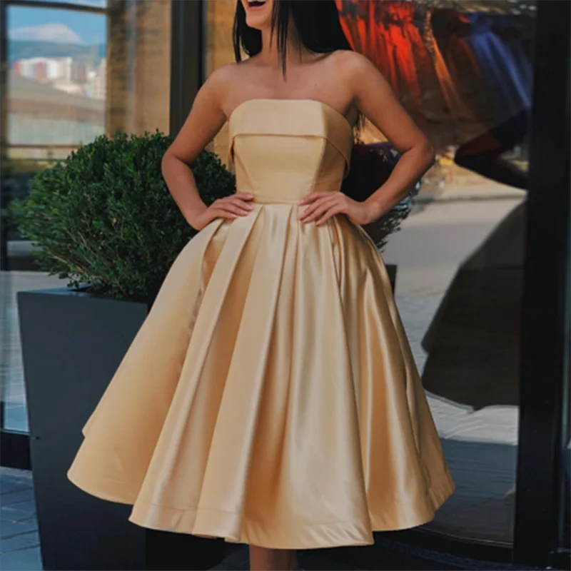 Халат, коктейльное, сексуальное, коктейльное, без бретелек, vestidos de coctel,, короткое, коктейльное платье, вечерние, Sukienka, Koktajlowa - Цвет: as picture