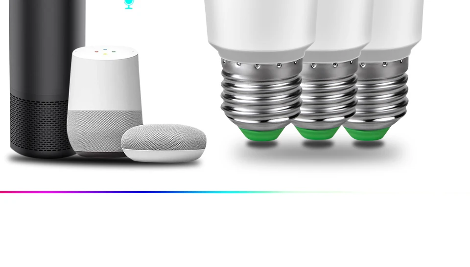 1/3 шт. умный Wi-Fi светильник, светодиодный светильник RGB RGBW E27, светодиодный светильник с функцией пробуждения, теплый светильник s, работающий с Alexa Google Home, Рождественский светильник ing