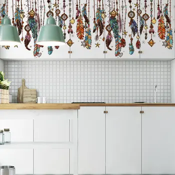 

Wall Stickers Children Room Decor Feather Pendant Cartoon Wall Stickers Painting Room Decorative Wall Stickers A Set of 2pcs