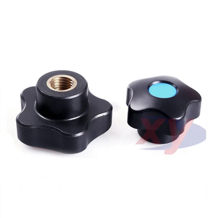 

1pcs M6 M8 M10 M16 five stars hand screw nuts plastic through hole handle nut black