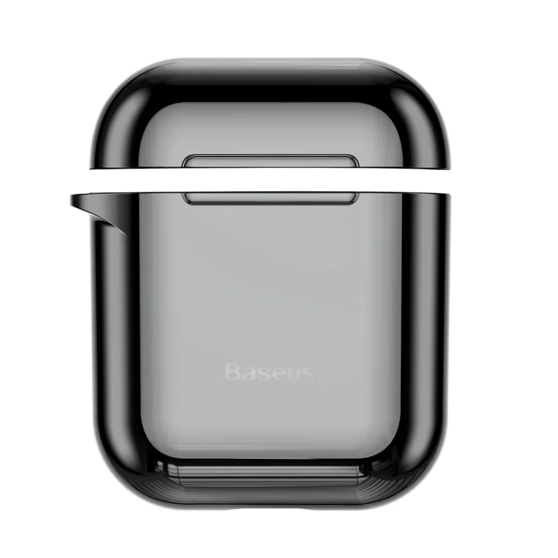 Baseus чехол для наушников Apple AirPods 2/1 силиконовый чехол беспроводной Bluetooth наушники Air Pods Чехол защитный для AirPod чехол - Цвет: Black