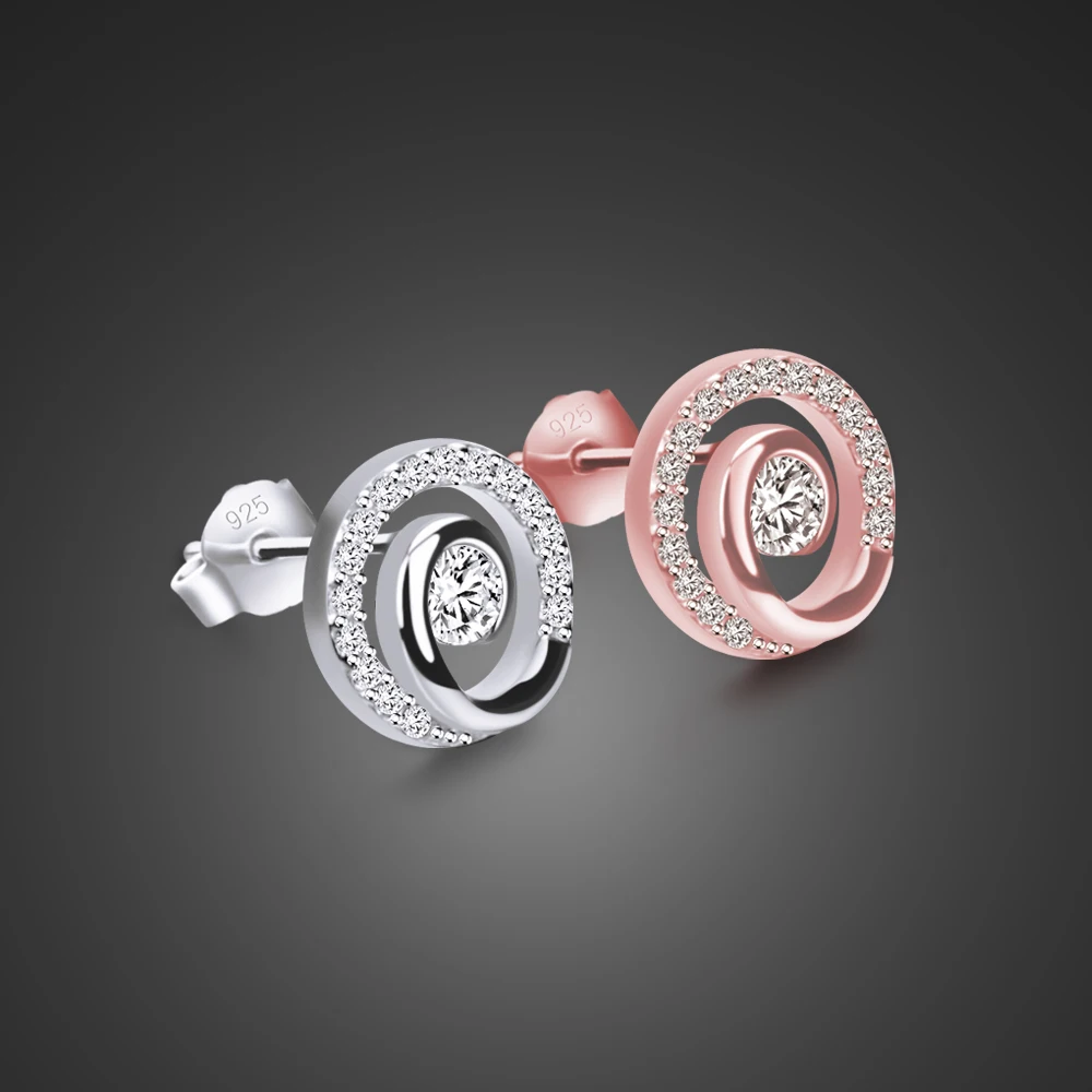 Новые модные серьги-гвоздики Tai Chi для женщин и девушек, Стерлинговое Серебро 925 пробы, индивидуальное ювелирное изделие из розового золота, простые мини серьги в подарок