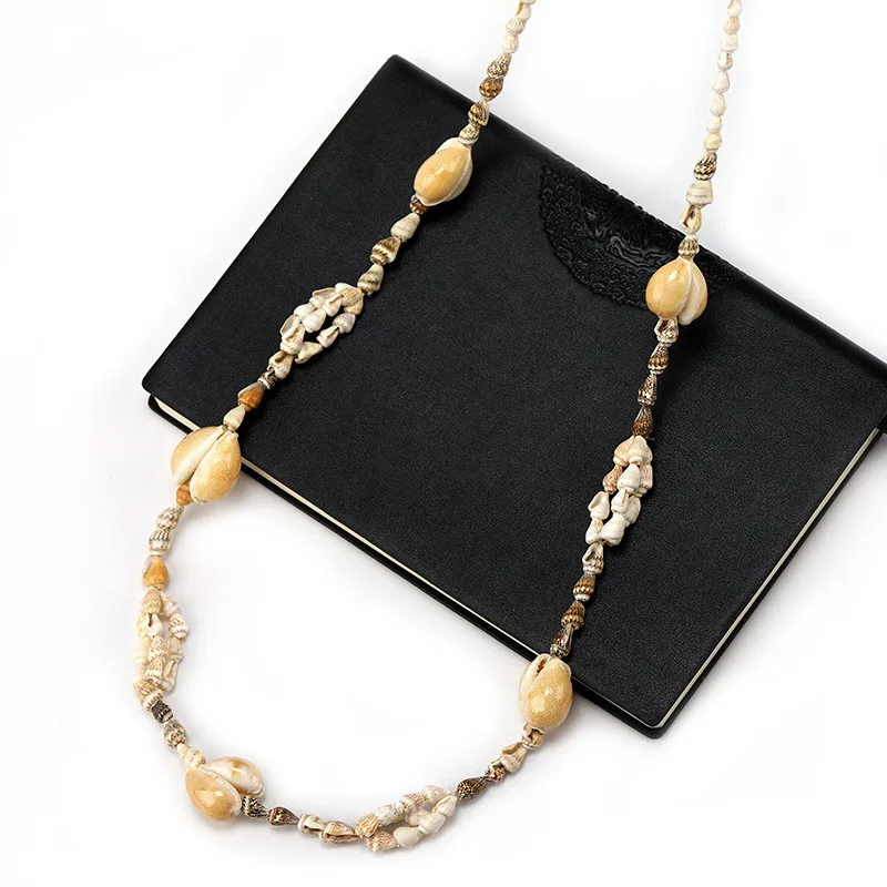 Bohemian Handmade Woven Multilayer Natural Shell Pendant Necklace For Women Girls Party Gift Wedding Summer Choker Necklaces