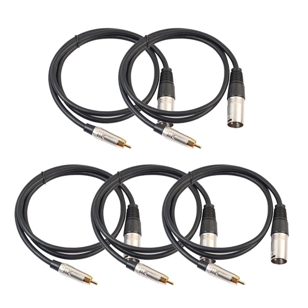 5x Аудио Микрофон кабель патч позолоченный RCA головка RCA штекер XLR штекер для сцены