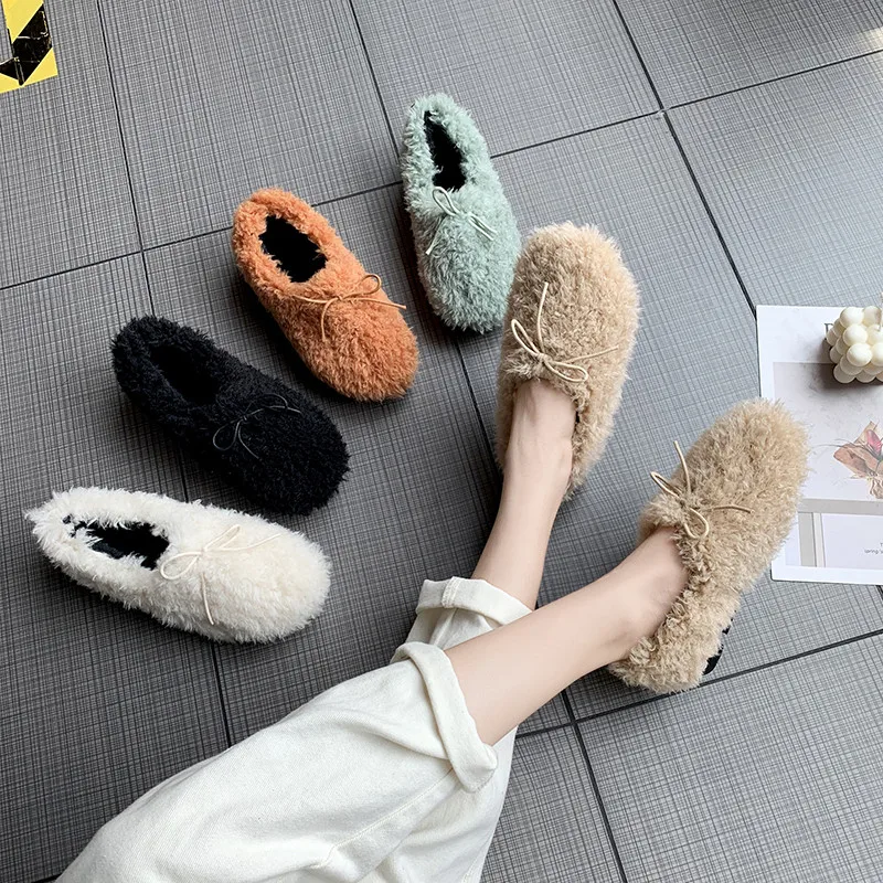 

Women Shoes Woman 2019 Modis Flats Autumn All-Match Women's Moccasins Casual Female Sneakers Loafers Fur Round Toe New Nurse