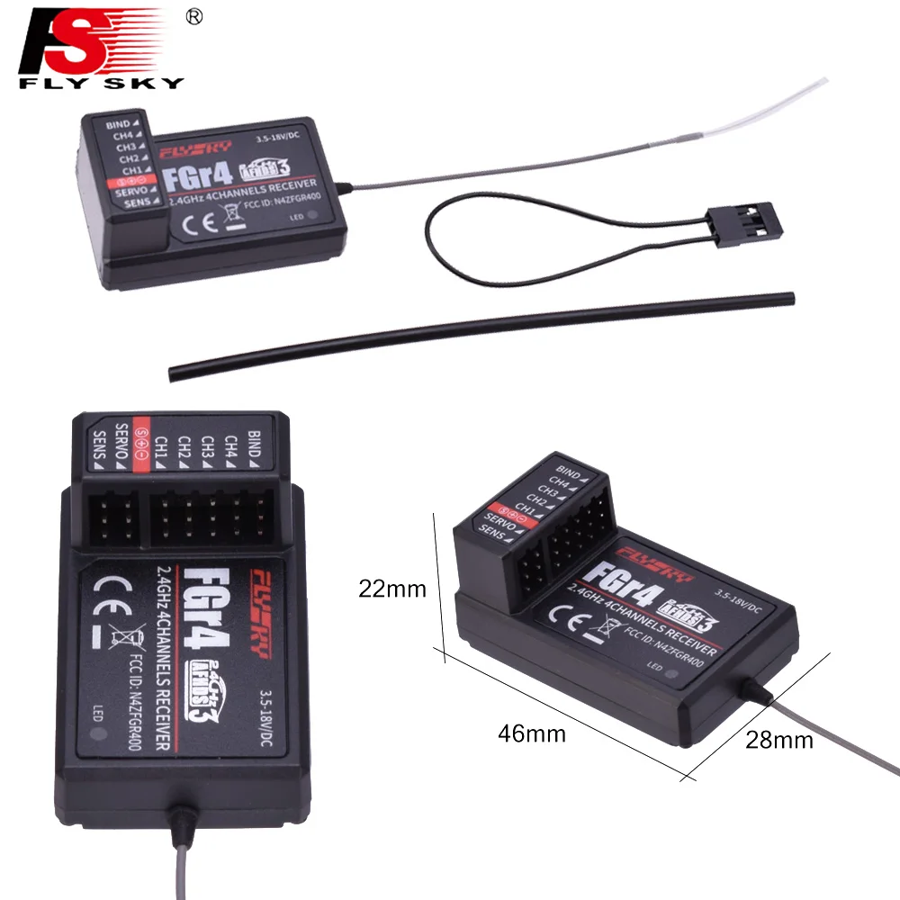 Flysky FGR4/FGR4S/FGR4P Receiver single antenna bidirectional four-way PPM/IBUS For Flysky FS-NB4 Remote Control Flysky FGR4/FGR4S/FGR4P Receiver single antenna bidirectional four-way PPM/IBUS For Flysky FS-NB4 Remote Control