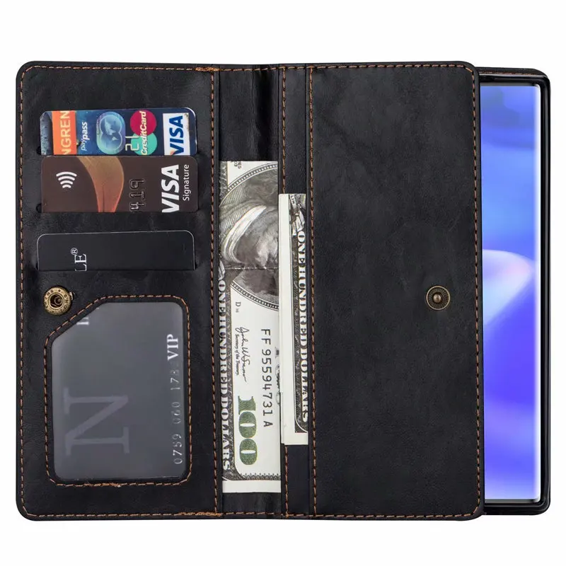 Винтажный кожаный чехол-кошелек для samsung Galaxy Note 10, 8, 9, S10, S8, S9 Plus, A50, A70, J3, J7, откидная крышка, задняя крышка для карт, Fundas