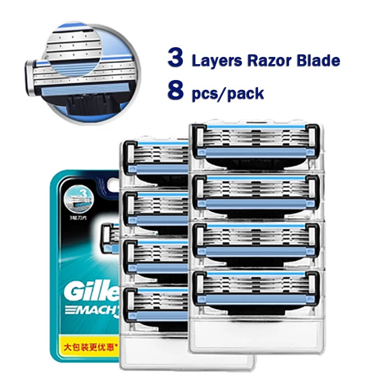 Бритвенные лезвия для Gillette Mach 3 прямой держатель бритвы кассеты бритва сменные
