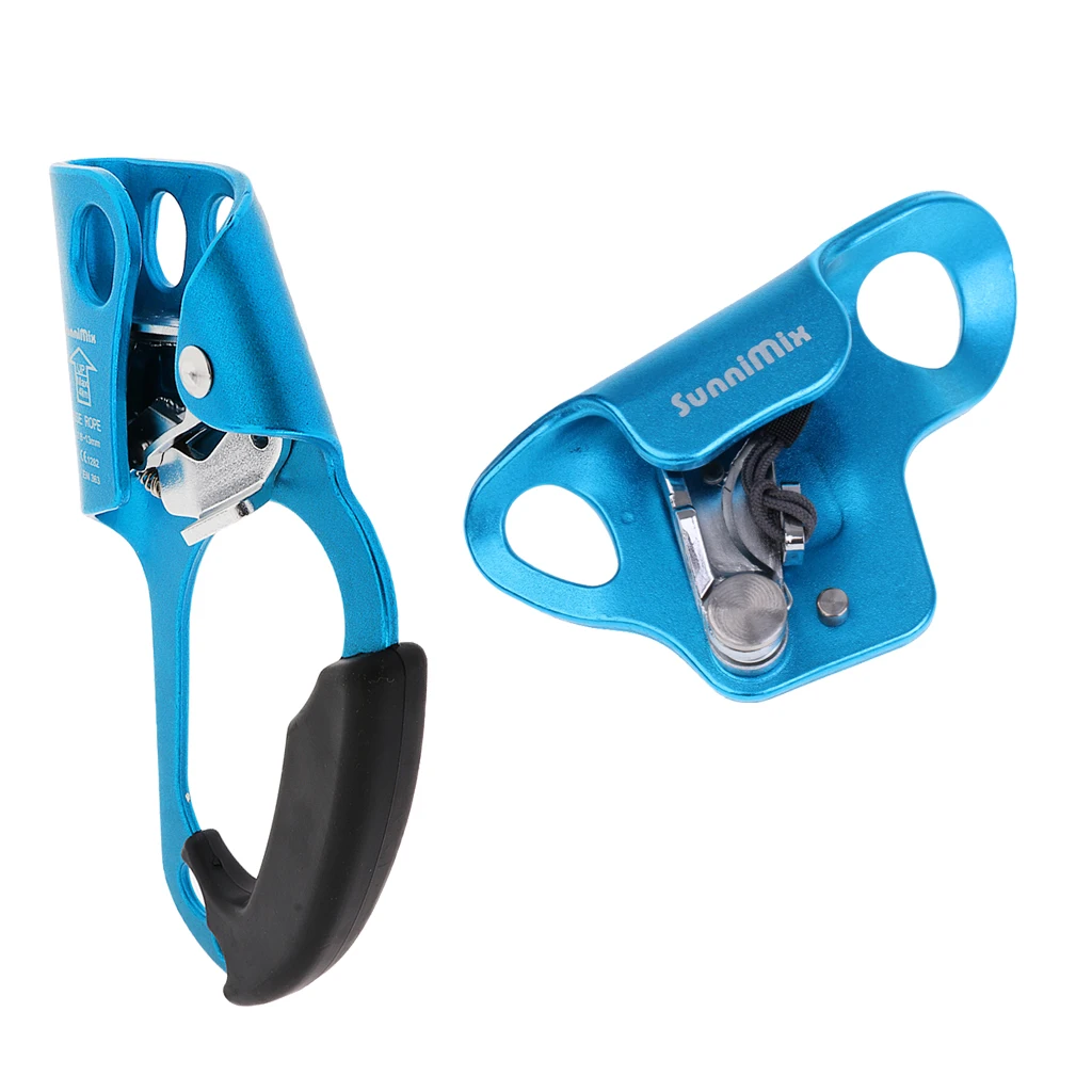 Outdoor Safety Compact Lightweight Right Hand Ascender Rope Clamp & Chest Ascender Riser for Vertical Rope Climbing Caving