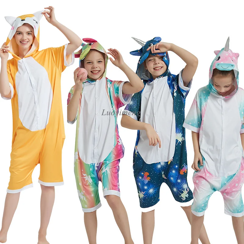 Pigiama Kigurumi Unicorno Per Bambini – Tuta Da Notte Cosplay In Flanella, Costume Halloween Unisex, Taglia 125 (135-144 Cm), Modello Panda