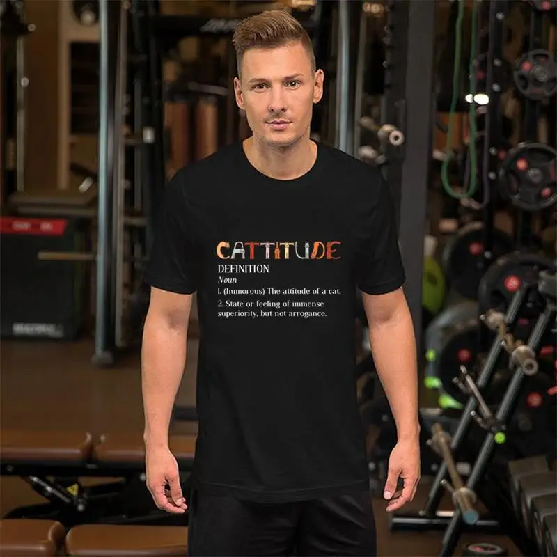 

Custom Cattitude Definition tee shirt plus sizes s-47xl Comics spirited away Kawaii mens t-shirts