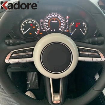 

For Mazda CX30 CX-30 2020 2021 Interior Carbon Fiber Car Steering Wheel Panel Circle Ring Cover Sticker Trim Accessories