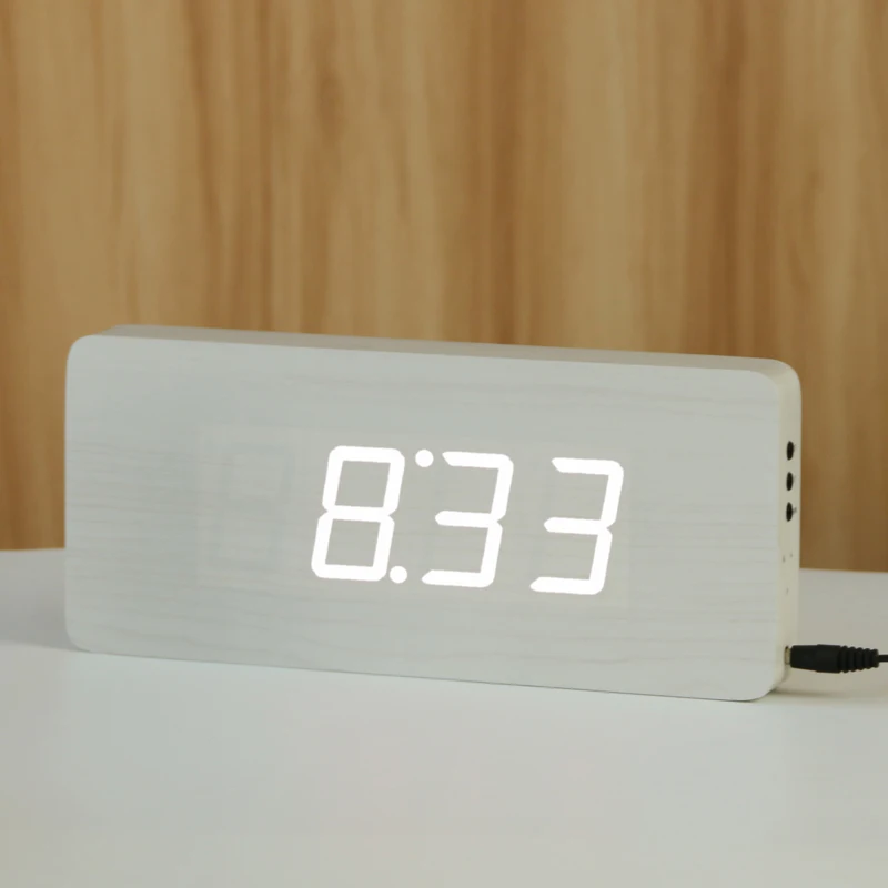 FiBiSnonic настенные часы современный дизайн светодиодный цифровые настенные часы Календарь Температура домашний декор Nixie часы - Цвет: White white