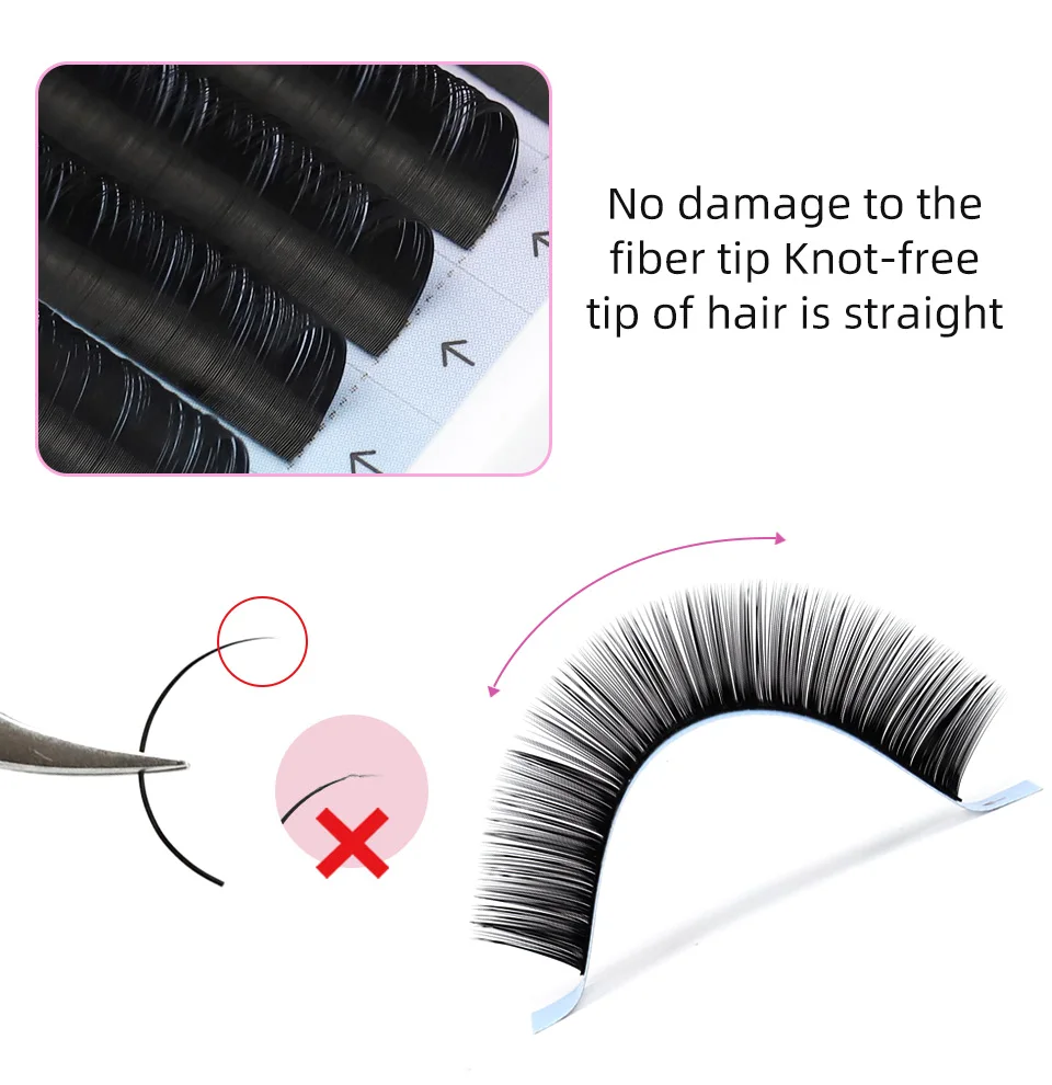 RUJADE All Sizes Individual 6-16mm Eyelashes Extension Tray Classic Russian Volume Eyelash Silk Long/Short/Lower Lashes 6mm 7mm