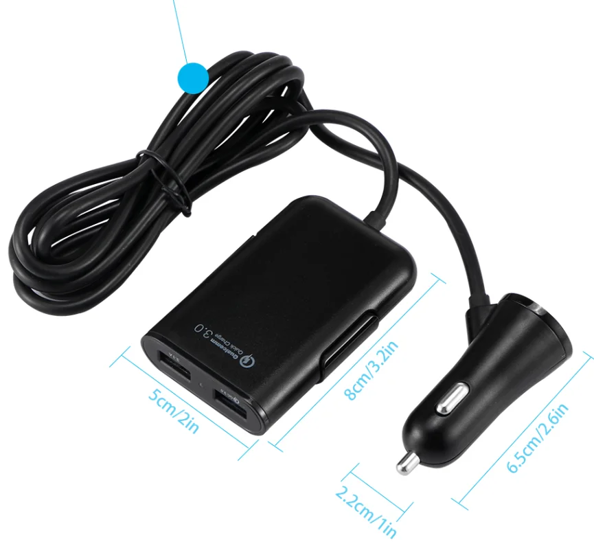 Зарядное устройство для пассажирского автомобиля с 4 USB-портами QC 3 0 |