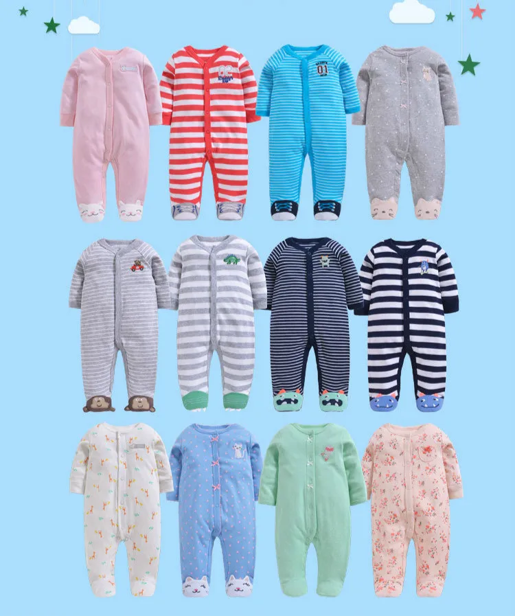 Детский хлопковый комбинезон с длинными рукавами для мальчиков, jumsuit, одежда для маленьких мальчиков от 0 до 3 месяцев зимняя одежда для маленьких девочек, комбинезон