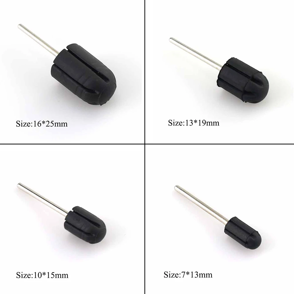 전문 고무 샌딩 밴드 네일 드릴 블록 캡 커터 비트, 매니큐어 페디큐어용, 5*11, 7*13, 10*15, 13*19, 16*25, 1 개