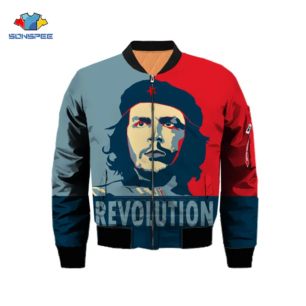 Cuba Fidel Castro Che Guevara Men's Jackets 3D Print Women Winter Long Sleeve Casual Harajuku Hip Hop Keep Warm Jacket Coat our woman in havana reporting castro’s cuba