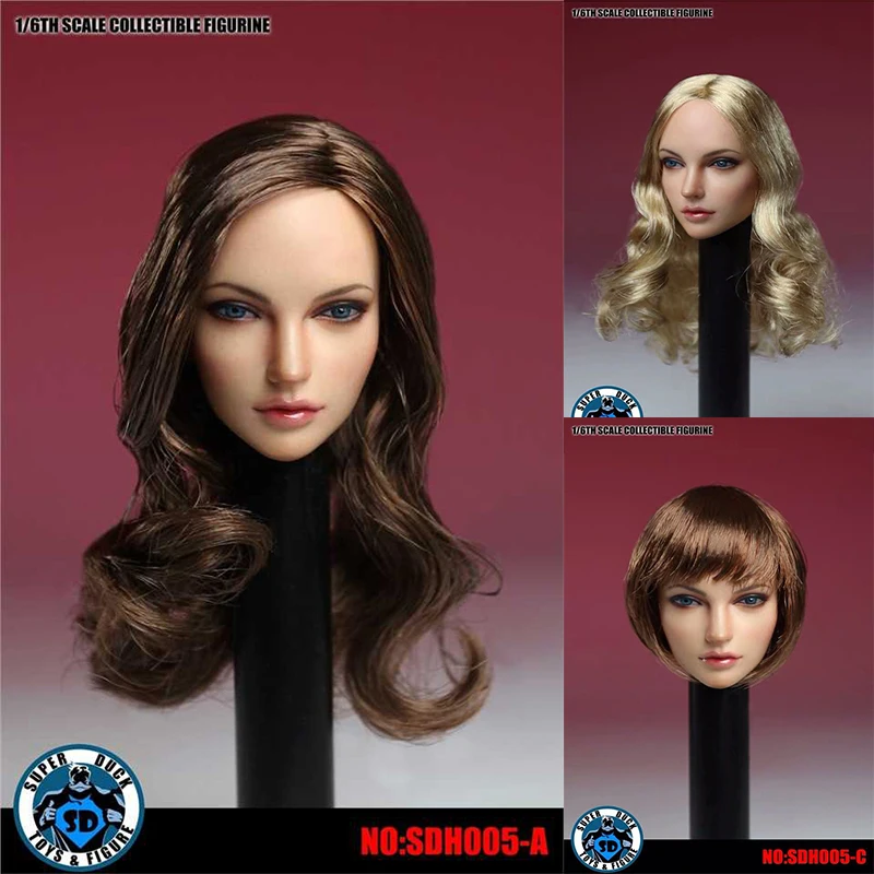 Модель 1/6 SUPER DUCK SDH005-A/B/C женская модель головы в американском и Европейском стиле