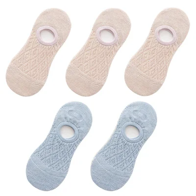 5 Pairs/Set Women Silicone non-slip invisible Socks Summer Solid Color Mesh Ankle Boat Socks Female Cotton Slipper No show Socks warm socks for women Women's Socks