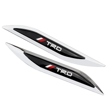 

2pcs Metal TRD Stickers TRD Logo Fender Side Sticker Emblem Badge Blade Protector for Toyota vw bmw mg Yamaha Majesty Mercedes