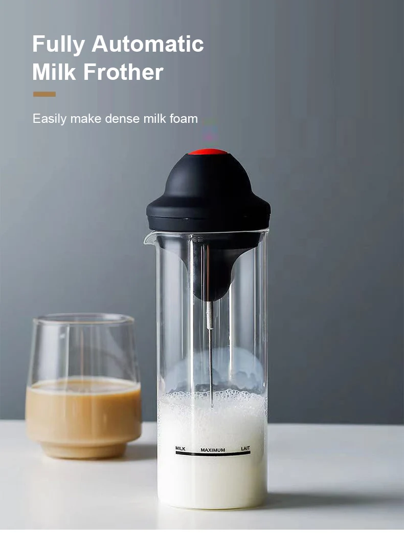 Electric Milk Frother Cup Portable Milk Frother Electric Foamer Coffee