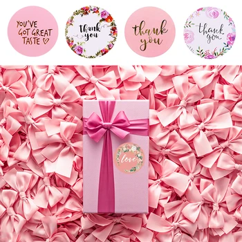 

500Pcs/roll Cake Candy Gift Bag Letter Seal Thanks Sticker Wedding Birthday Christmas DIY Cookie Packing Box Decoration Supplies
