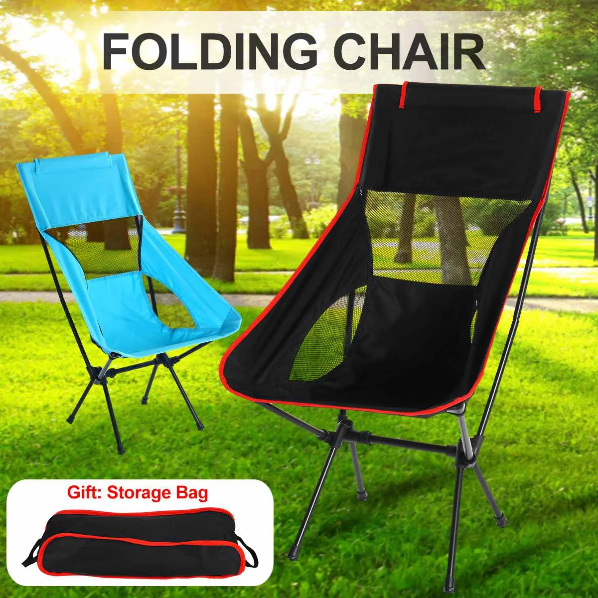 Folding Oxford cloth Camping Chair Portable Fishing Beach Outdoor Garden Chairs 