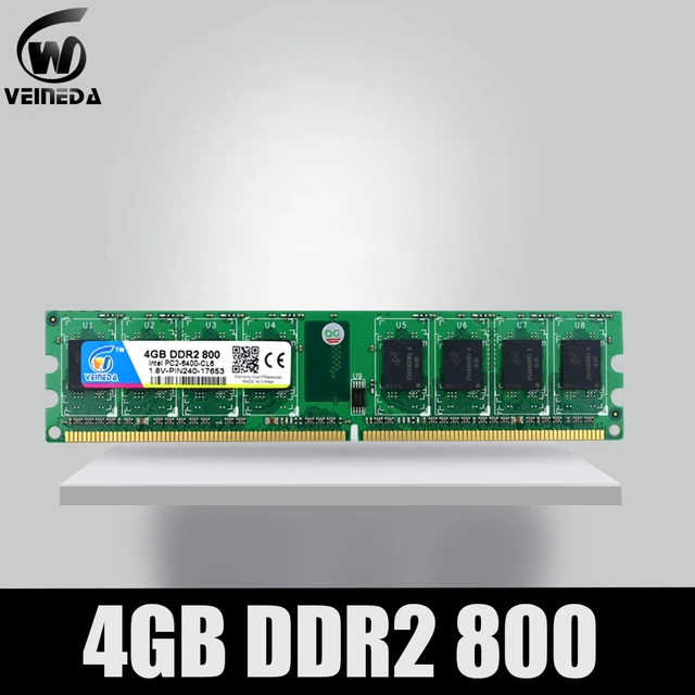 VEINEDA-memoria Ram ddr2, 8gb, 2x4gb, ddr2, 800Mhz, para intel y mobo amd,  compatible con memoria de 8gb, ddr 2, 800 PC2-6400 - AliExpress
