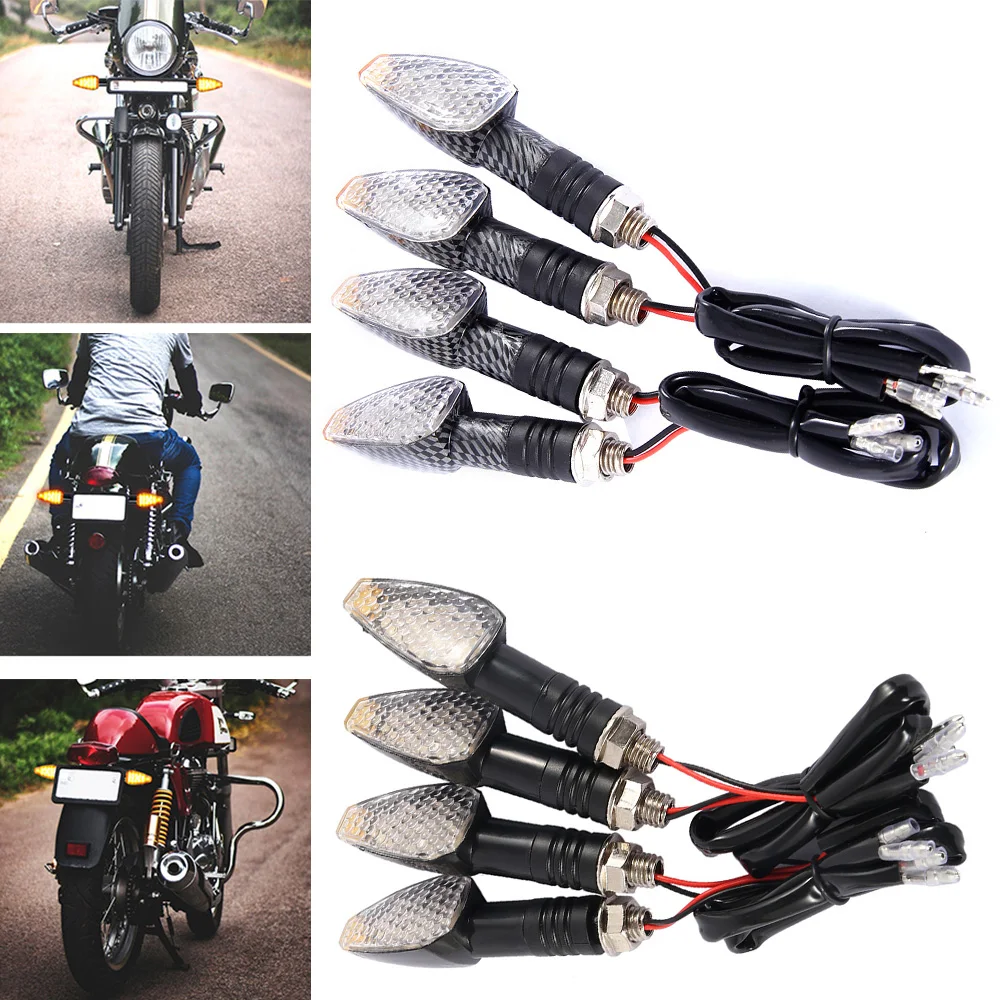 

4Pcs LED Headlights Turn Signals for Motorcycle 14 LED Tail Lights Signal Lamp Amber Super Bright Universal Motorcycle Lights