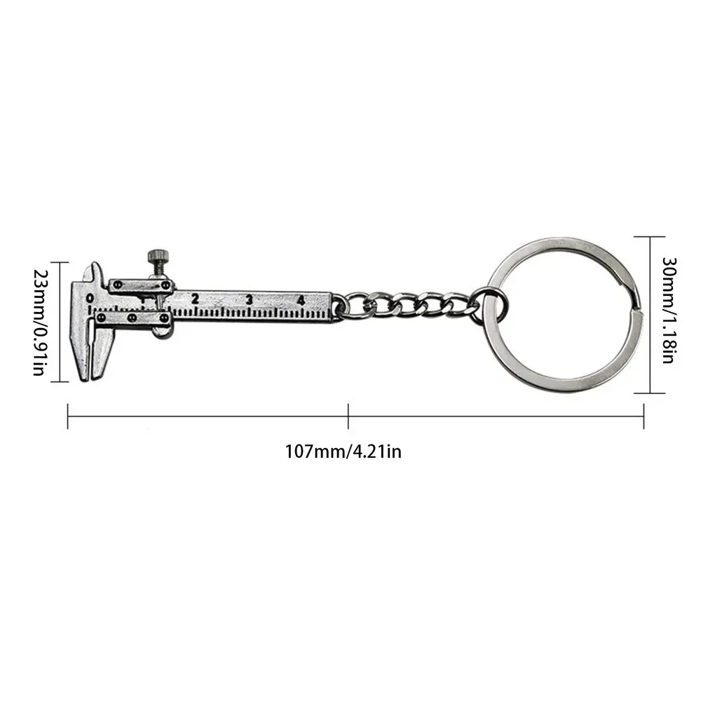 Nekoki Mini Key Chain Tool Movable Vernier Caliper Ruler Sliding Key Holder Rings Keychain Tools Cool Gift Ideas for Men Women, Womens