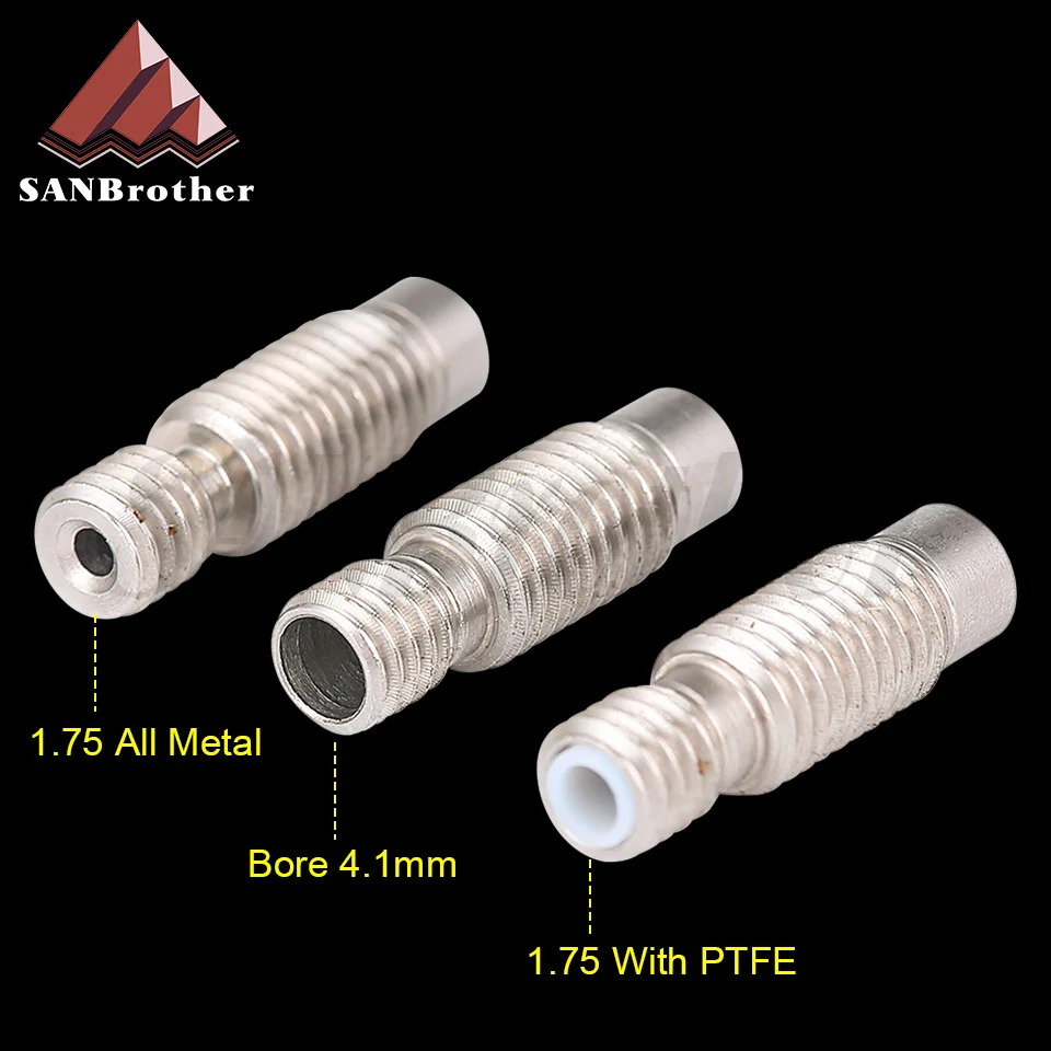 

SANBrother Super Smooth Heat Break For E3d V6 Hotend Vocano Heater Block 1.75mm Filament 3d Printer Nozzle Throat Accessories