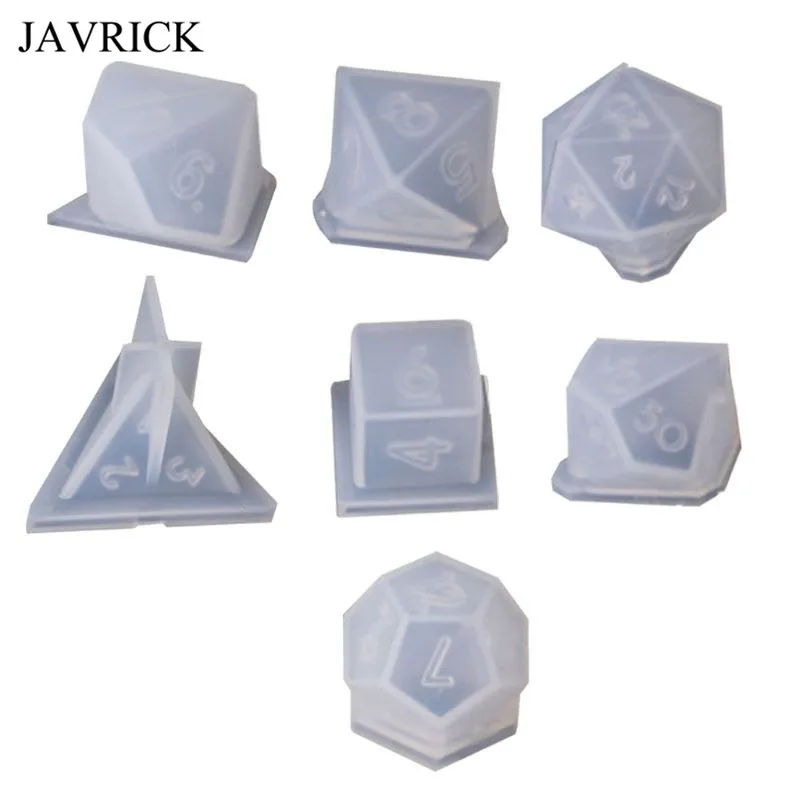 7 Shapes Dice Fillet Square Triangle Mold Digital Game Silicone Mould | Украшения и аксессуары