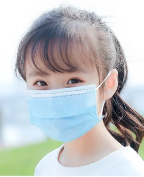 

Children Face Masks 3 Layer Elastic Mouth Mask Anti-Flu Kids Disposable Mask Soft Breathable PM2.5 Nonwoven Blue Pink Boys Girls