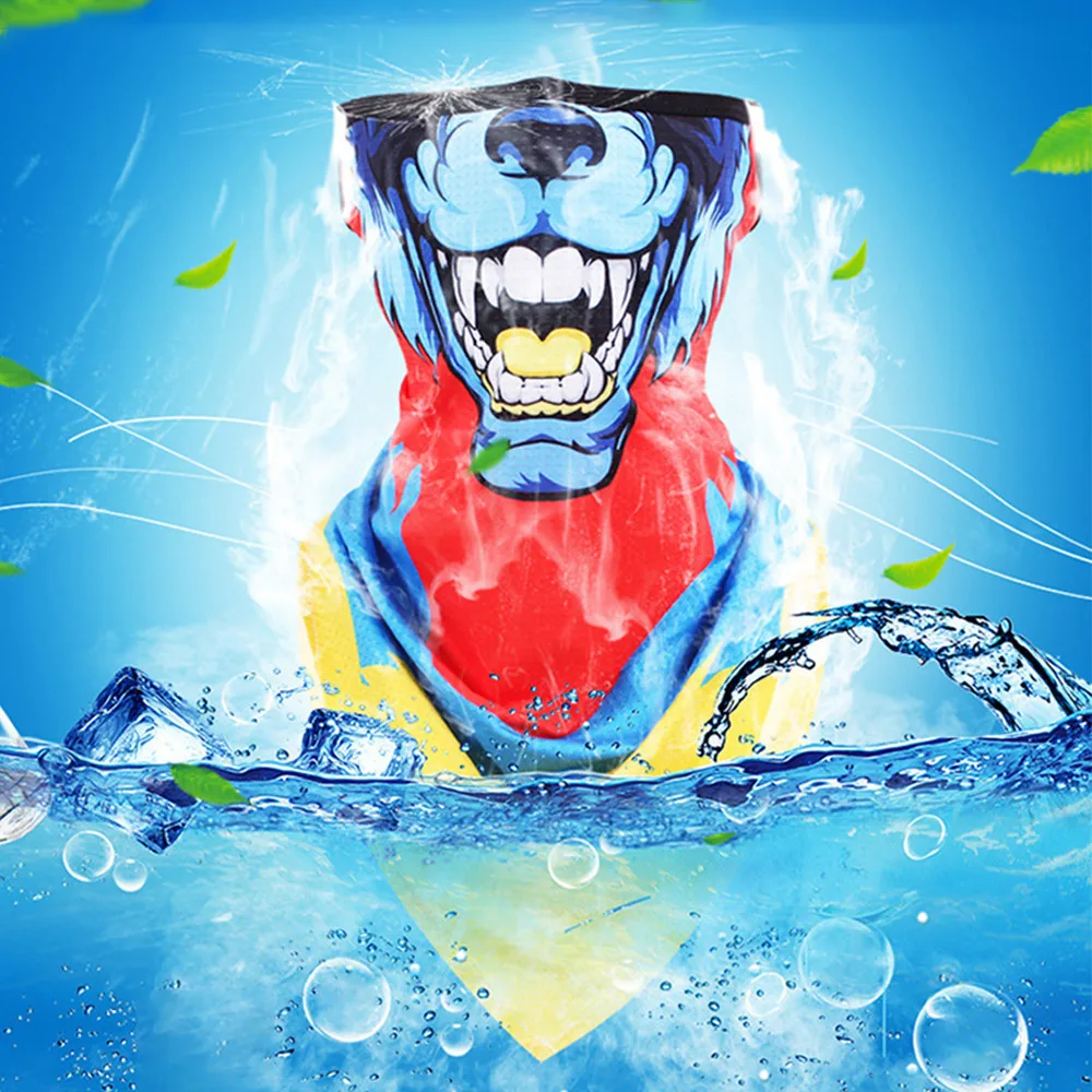 Fashion Neck Tube Scarf with Ear Loops Windproof Face Mask Ski Halloween Costume 3D Animal Printed Bandana Cycling Hiking
