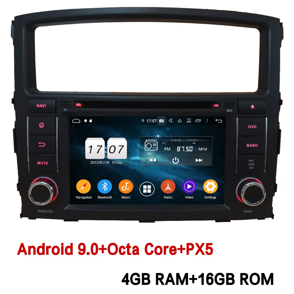Klyde 4G wifi Android 9 Восьмиядерный 4 Гб ОЗУ 64 Гб ПЗУ DSP автомобильный DVD мультимедийный плеер радио для Mitsubishi Pajero V97 V93 2006 - Цвет: 4GB RAM x 16GB ROM