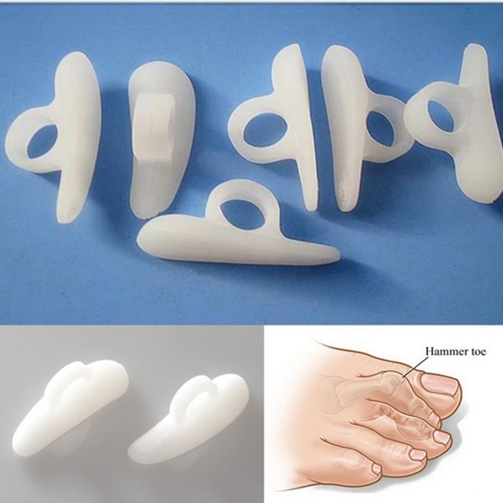 4 Pairs Hammer Toe Correctors Soft Silicone Toe Pads Pedicure Care Protectors For Women Ladies