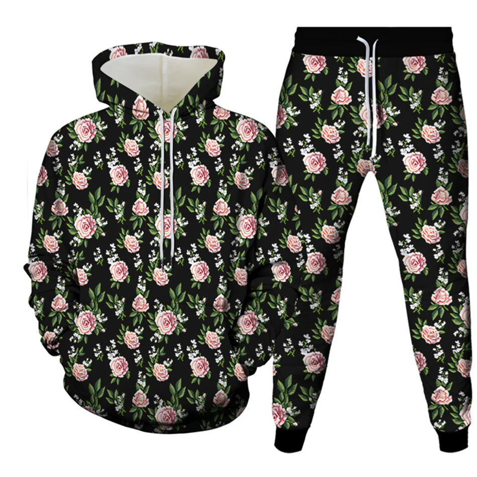 Jane Austen salvar visión Chándal Vintage con estampado 3D de flores para hombre y mujer, conjunto de  2 piezas, jersey con capucha, pantalones, ropa informal, sudaderas,  trajes|Conjuntos para hombres| - AliExpress