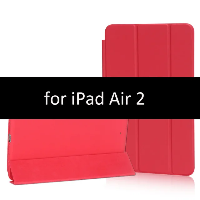Подходит для ipad, чехол из искусственной кожи, смарт-пробуждение/Защита от сна, чехол для ipad, защитный кронштейн, чехол, флип-чехол, чехол - Цвет: Red-2