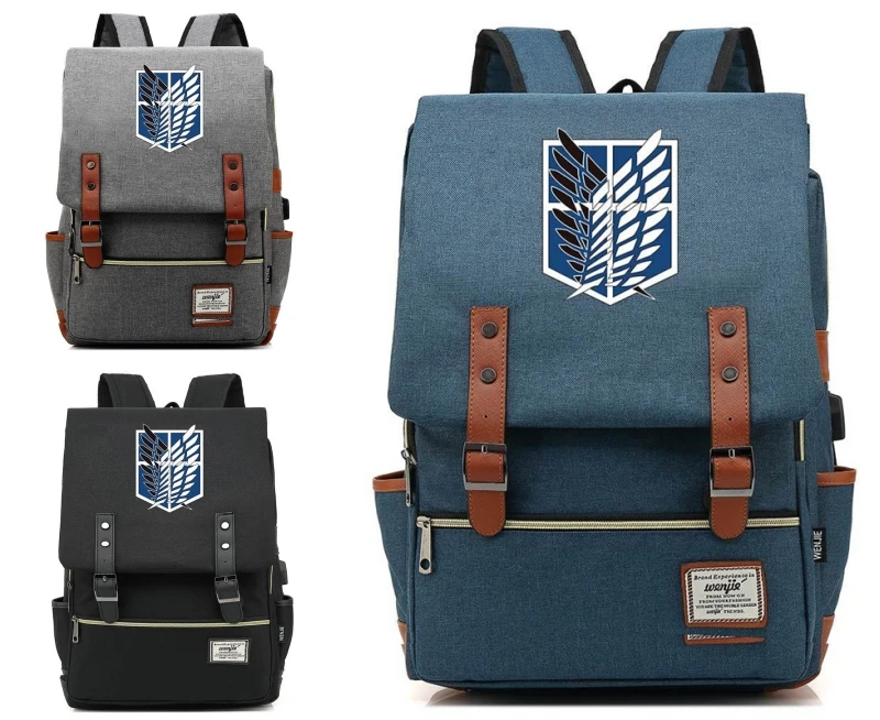 

Anime Attack on Titan Cosplay Scout Legion Travel Laptop Shoulder Bag Student School Bag Teenagers Backpack Satchel Rucksack New