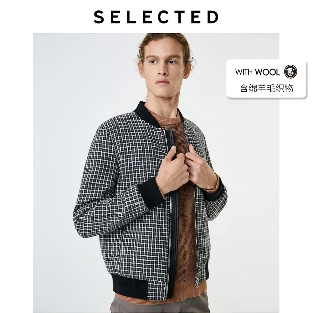 Куртка мужская шерстяная в клетку прямая с воротником S | 419427521 Мужская одежда