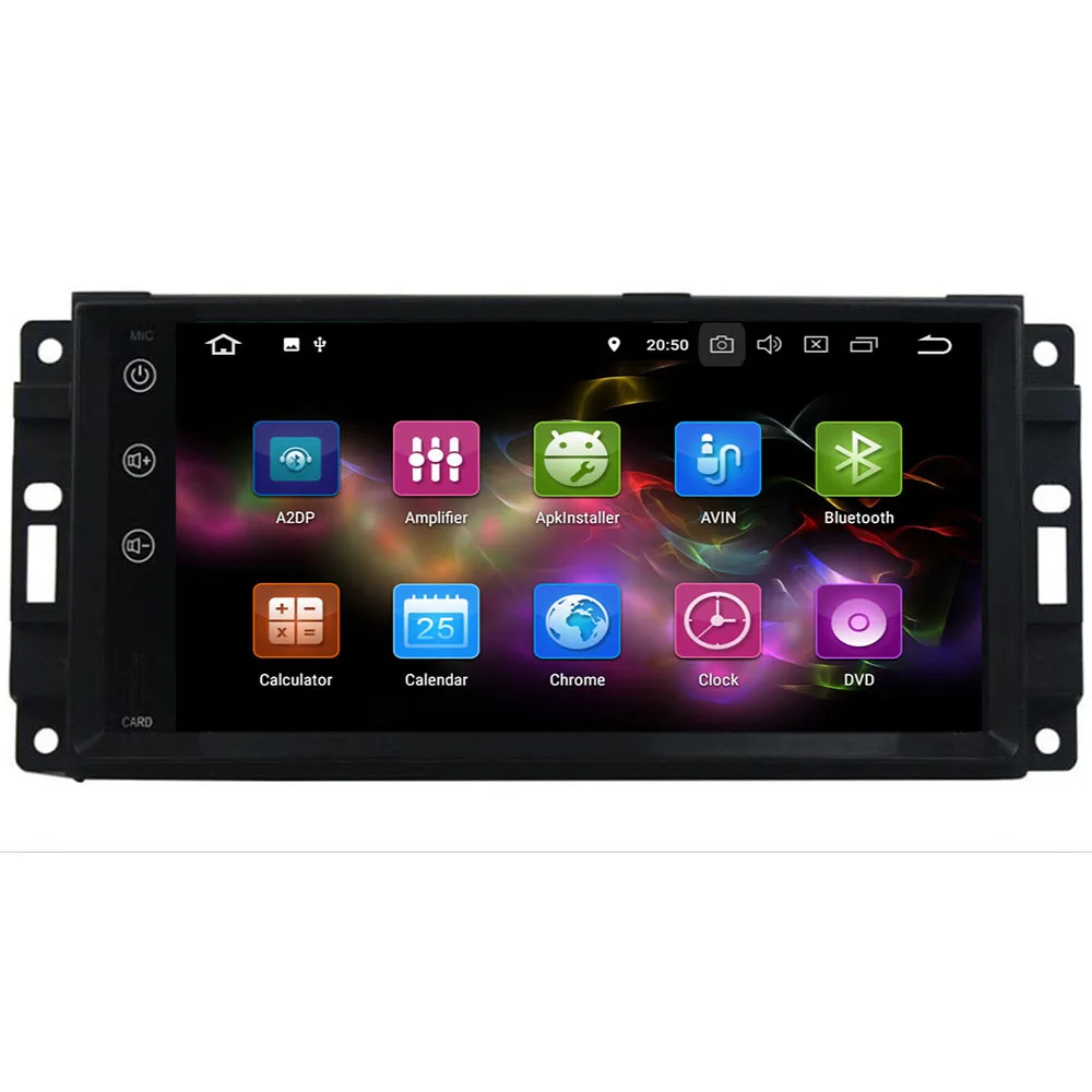 Cheap Android 9.0 Car Stereo GPS DVD Player Compatible Dodge Ram Challenger Jeep Wrangler JK Head Unit Single Din 7