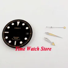 30,4 мм Циферблат подходит ETA 2824 2836 Miyota 8215 автоматический механизм черное стериальное окно с датой набора с стрелками D96