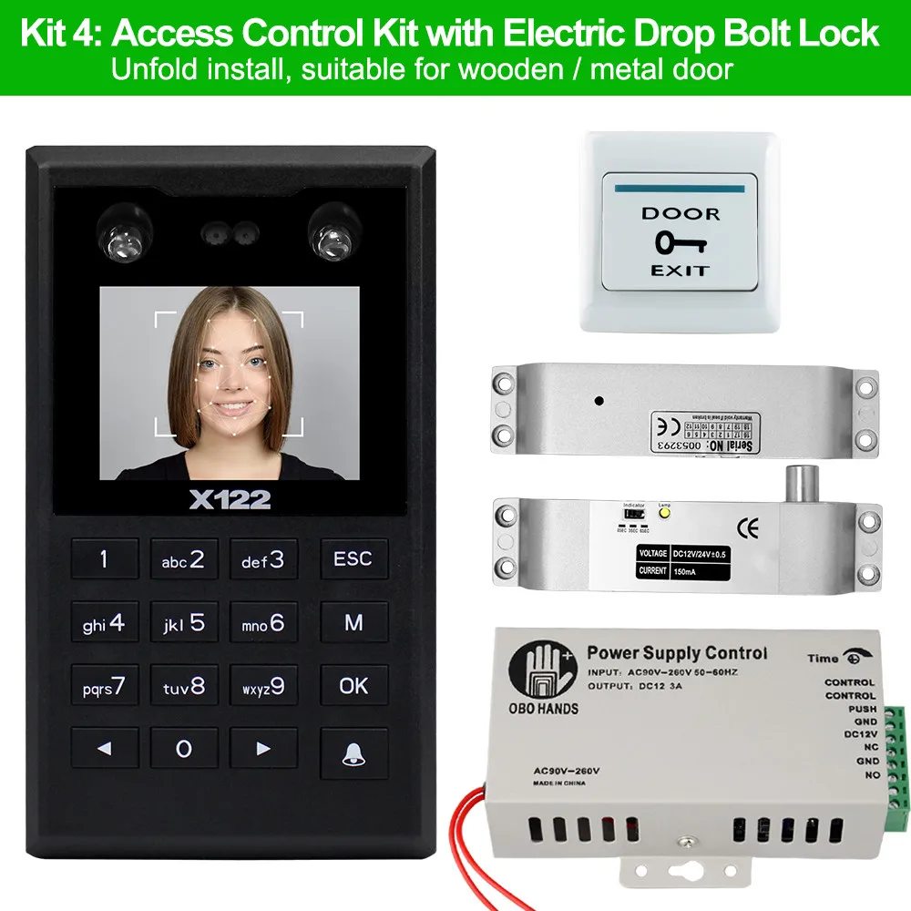 Kit4 TCP/IP отпечаток лица система контроля доступа биометрические с программным обеспечением распознавание ладони лица+ электромагнитные дверь замки - Цвет: Kit4