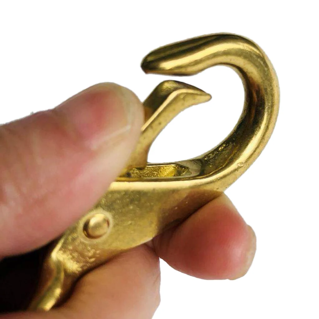 Strong Compact Brass Fixed Eye Spring Snap Hook Clip Marine Boat Fitting Hardware