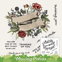 Flower Banner Metal Cutting Dies And Clear Stamps For Diy Handmade Paper Card Decoration Photo Album Scrapbook Craft Dies