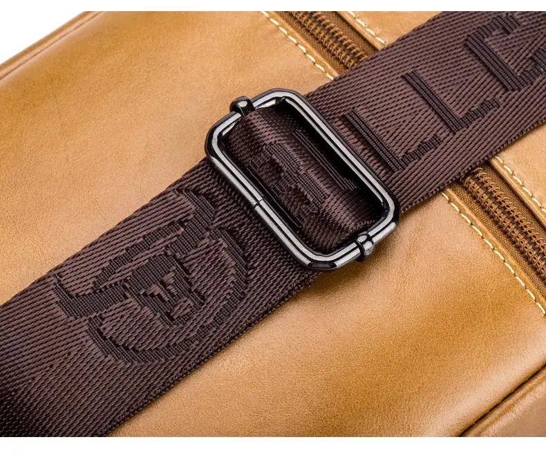 BULLCAPTAIN 2019Brand Genuine Leather Men Chest Bag Fashion Crossbody Bags for Men Small Causal Shoulder Bag Message Bags XB098
